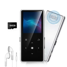 64GB MP3 Player with Bluetooth 5.2, Music Player with Built-in HD Speaker, FM...