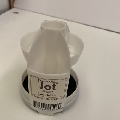 Jot Pen and Pencil Holder for Desk New White Plastic .