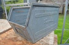 Vintage Very Large Fami Steel Industrial Stacking Tray Tote Bin Garden Planter