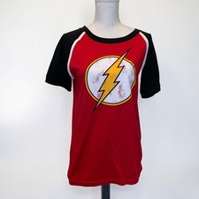 The Flash Graphic T Shirt Large DC Comics Logo Red Black Unisex