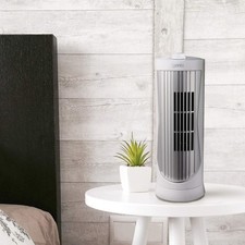 Mini Tower Fan, 12 Inch, Oscillating, White, Igenix DF0020WH
