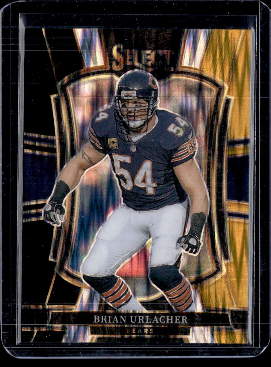 2025 Panini Select #200 Brian Urlacher Black and Gold Prizm Shock