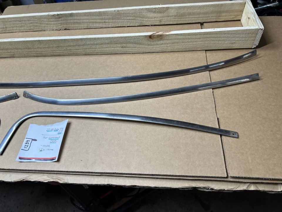 72-80 Dodge D100 W100 TRUCK - Chrome 5 Pc Windshield TRIMS Surround window TRIM - Image 3 of 4