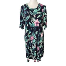 Old Navy Womens Large Swing Dress Knit Floral Print Short Sleeve Shift Stretch