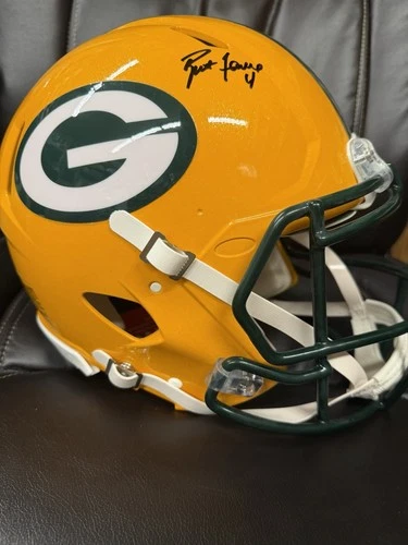 Green Bay Packers Brett Favre Autographed Authentic Full Sized Fanatics Helmet