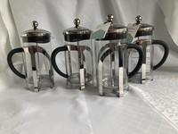 Job Lot 4 HABITAT CHROME SILVER GLASS 8 CUP CAFETIERE - 1 Litre.