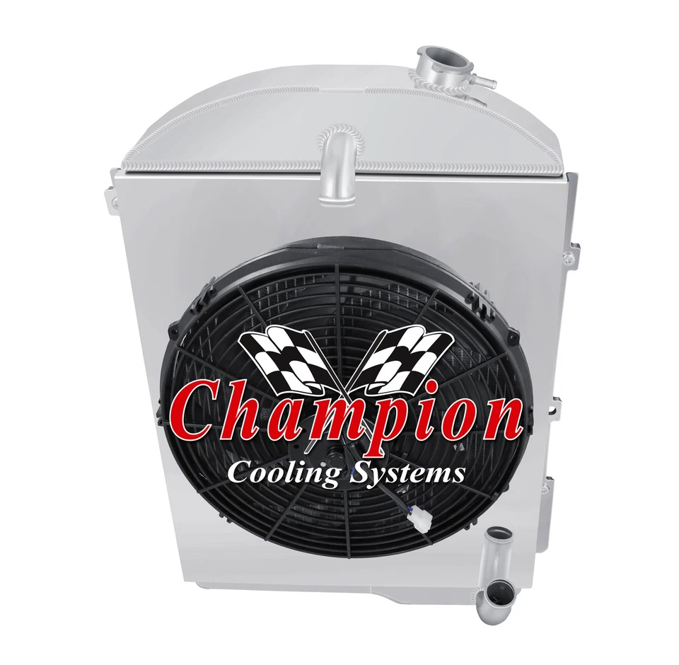 KR Champion 3 Row Radiator W/ 16" Fan and Shroud for 1938 Chevrolet Master - Image 3 of 4