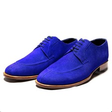 100  Real Handmade Suede Derby Lace Up Formal Dress Casual Party Shoes For Men.