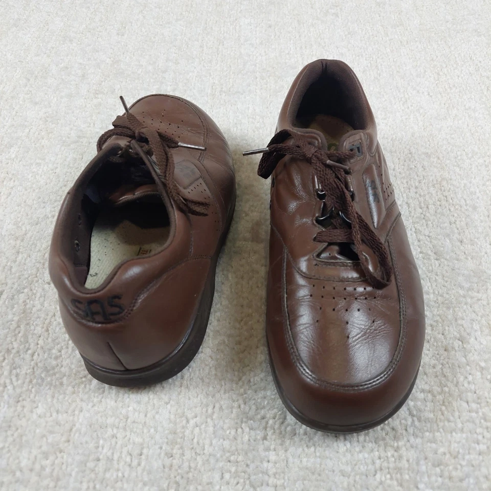 SAS Time Out Shoes Men 8 Wide Antique Walnut Leather Walking Casual Sneakers - Image 4 of 4