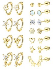 YADOCA 11Pairs Hypoallergenic Earrings for Girls Cute Kids Jewelry Screw Back