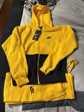 Nike Tracksuit Hoodie and Sweatpants Set, Yellow, Size Youth XL