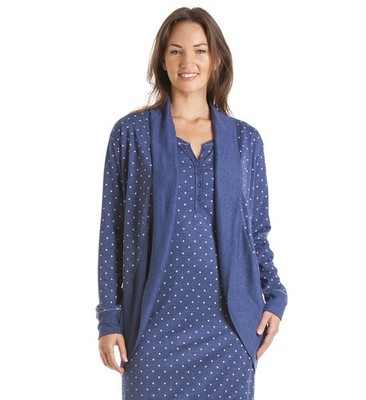 i-Smalls Womens Starry Night Pyjama Cardigan Nightwear 67220 (S/M) Denim
