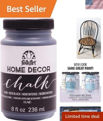 8 oz Home Decor Chalk Paint - Non-Toxic Acrylic in Rich Black for Elegant DIY