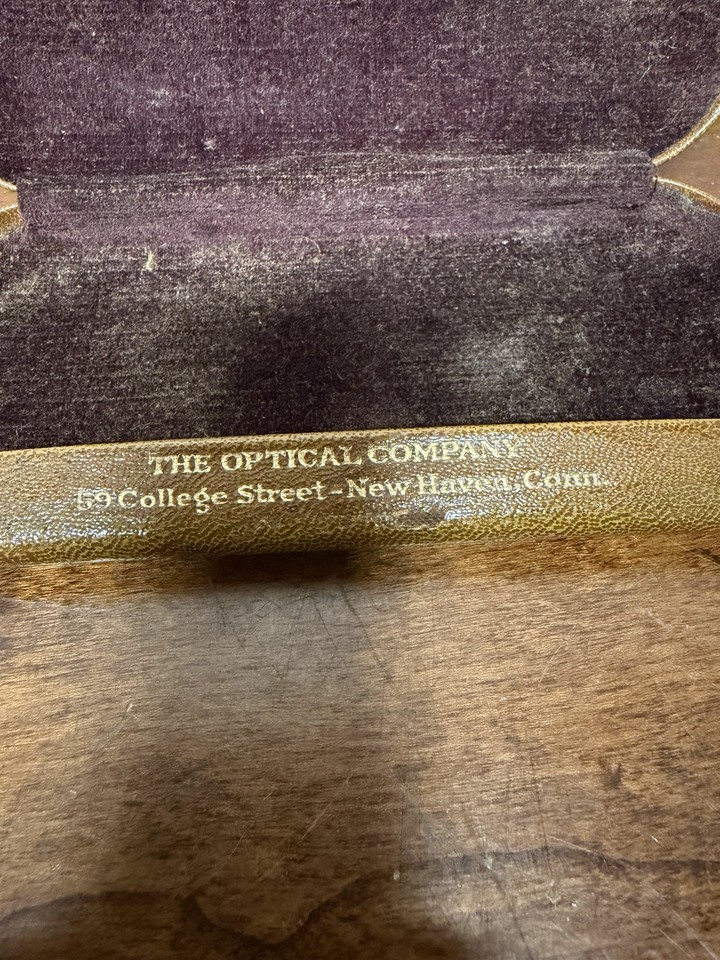 Vintage Eyeglass Case Clamshell Velvet Lining For Spectacles Etc. New ...