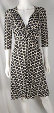Studio M Petites Black & Cream Mesh Twist‑Bust A‑Line Knee Length Dress Y2K SP