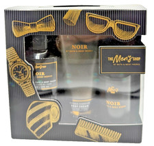 NEW Bath  Body Works Men's Shop 3 PC Gift Set Noir Body Wash Cream Spray NIB
