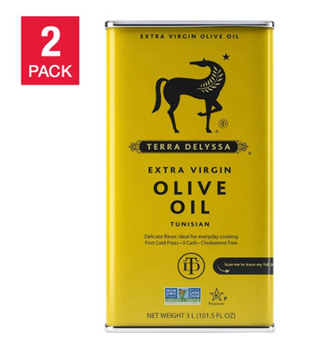 Terra Delyssa First Cold Press Extra Virgin Olive Oil 3L, Tin, 2-count Free Ship