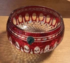 Vintage Waterford Snow Crystals Ruby Red 6'' Round Bowl Lead Crystal Hungary