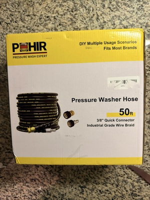 #ad Pressure Washer Hose 50FT with 3 8 Inch Quick Connect with 2 M22 14mm Adapters $50.00