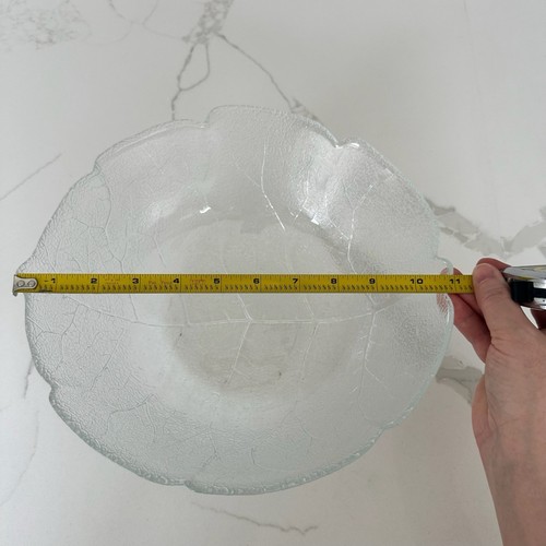 Vintage Arcoroc France 11” Aspen Leaf Clear Textured Large Serving Bowl Salad - Picture 15 of 20