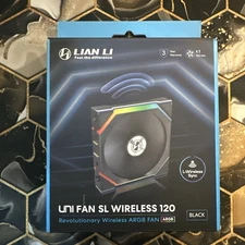 Lian Li Uni Fan SL Wireless 120 mm ARGB PC Case Fan Model: 12SL1W1B Black