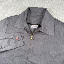 Ebbets Field Flannels Full Zip Jacket Men S Grey Made in USA Workwear Style