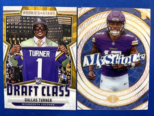 Dallas Turner 24 Panini R&S Draft Class RC & 24 Illusions Mystique Acetate RC