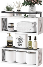 Floating Shelves Bathroom, Wall Mounted Shelf over Toilet  Farmhouse Wall Shelv