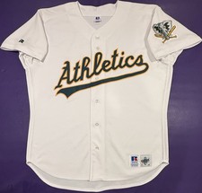 Authentic Oakland Athletics A’s 1990s Vintage Russell On Field Pro Cut Jersey 48