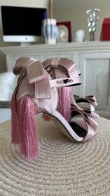 Agent Provocateur Style No Brand Pink Satin Handcrafted Bow High Heel Sandals 37