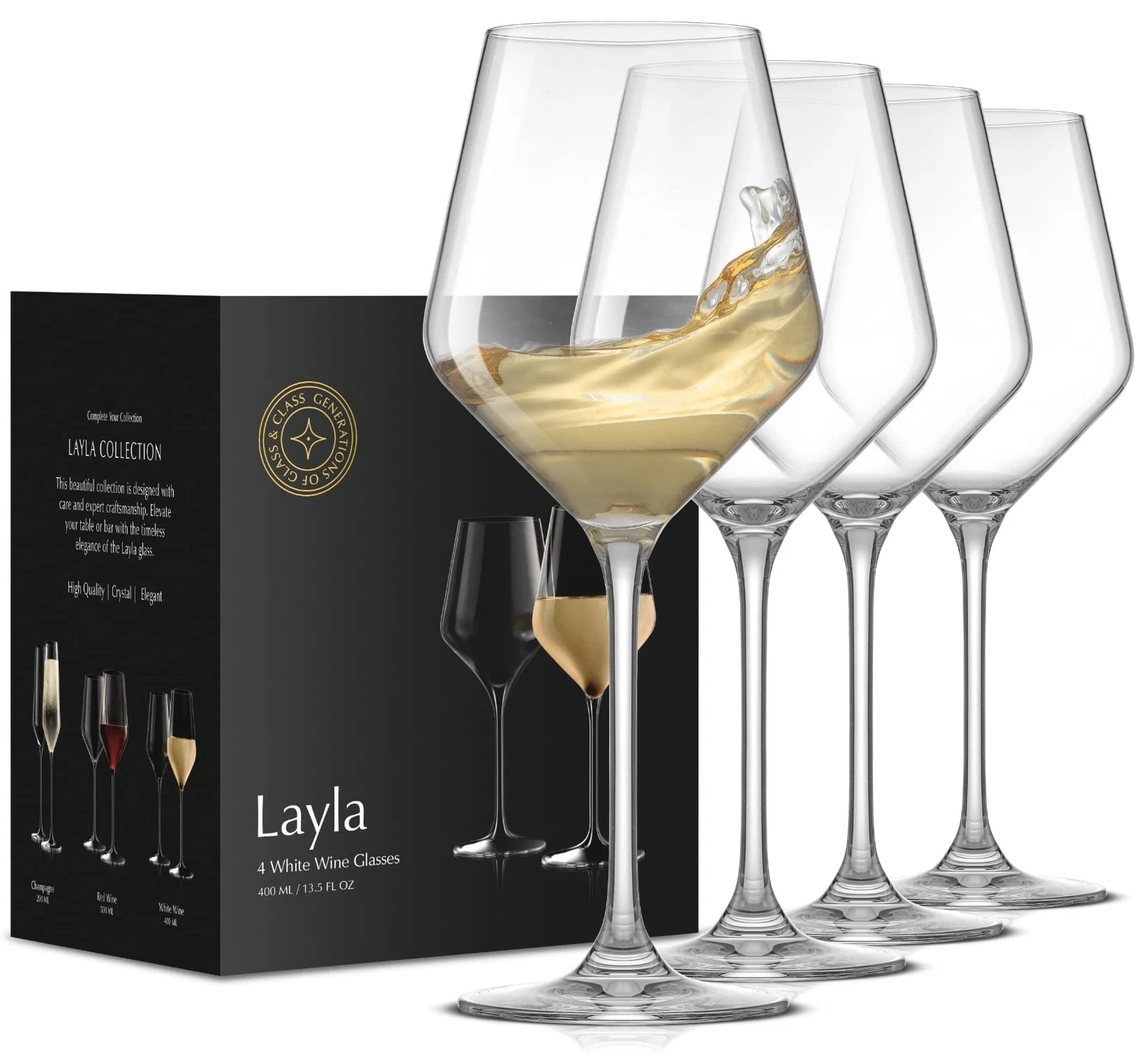 JoyJolt Layla Wine Glasses - Thumbnail 3