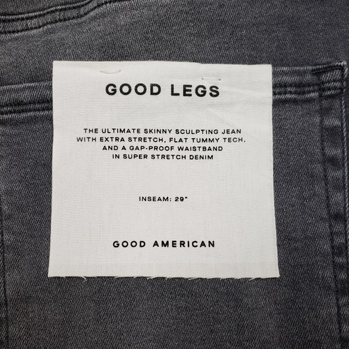 Good American Always Fits Skinny Jeans Womens 28-32 Good Legs Distressed Black - Picture 8 of 10
