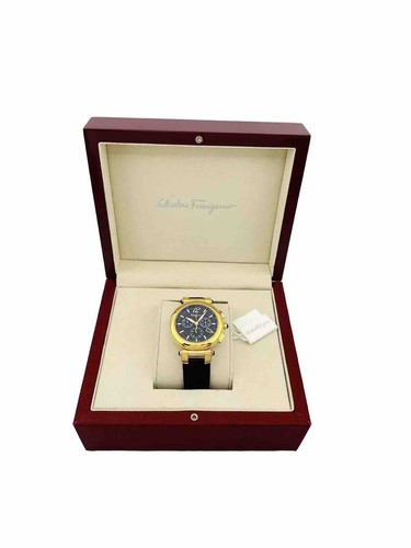 Salvatore Ferragamo IDILLIO F77LCQ5009 Gold IP treatment (4N) Black LeatherStrap - Picture 24 of 24