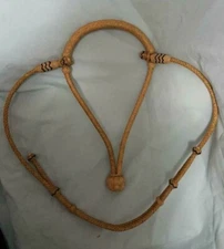 Bosal Hanger (Rawhide) with Rawhide Bosal  3/8" diameter 12 plt. w black detail