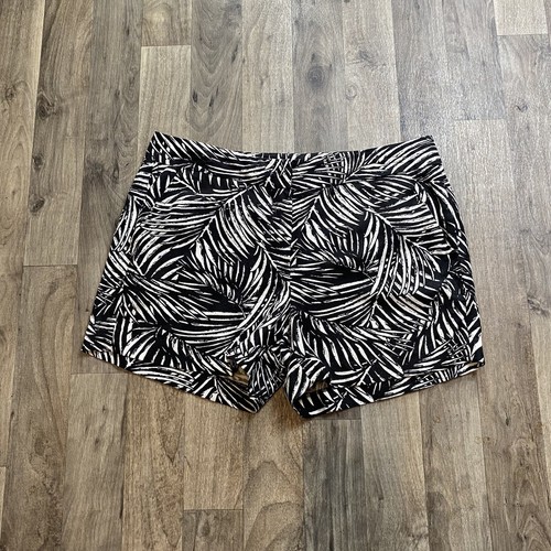 Saint Tropez West Shorts Size 6 Leaf Print Linen Blend - Picture 2 of 7
