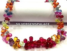 AAA Multi Sapphire Faceted Teardrop Beads Wholesale Sapphire Gemstone Beads.