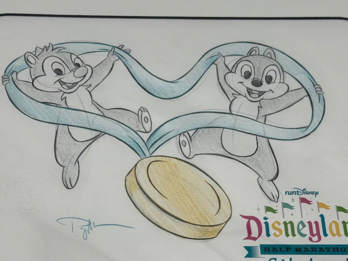 Disney Artist Sketch Chip 'n Dale Disneyland Half Marathon