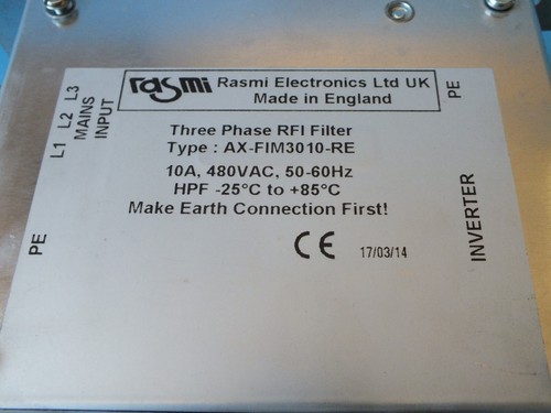 Lot of 1 pcs OMRON AX-FIM3010-RE  3PHASE RFI FILTER - Picture 3 of 6