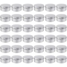 	36pcs 4oz Metal Round Tins Aluminum Empty Candle Tins with Screw Lid for Salve	