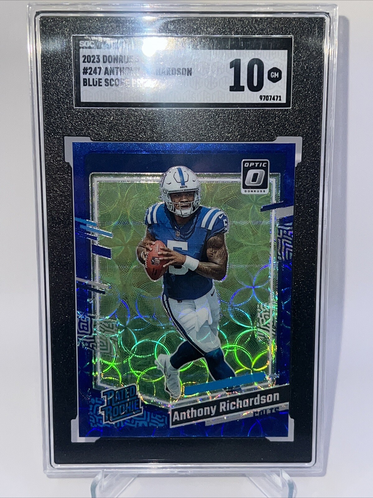 2023 Optic Donruss - Rated Rookie Blue Scope #247 Anthony Richardson (RC) SGC 10