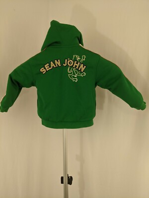NWOT Sean John Kids Zip-up Hooded Green Sweatshirt SZ 18/24 | eBay