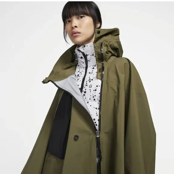 Nike NikeLab ACG Gore-Tex Poncho 3 en 1 Oliva AR4542-395 Mujer Talla Pequeña Nuevo Foto 2 de 4