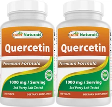 2 Pack Best Naturals Quercetin 1000 mg 120 Vegetarian Capsules
