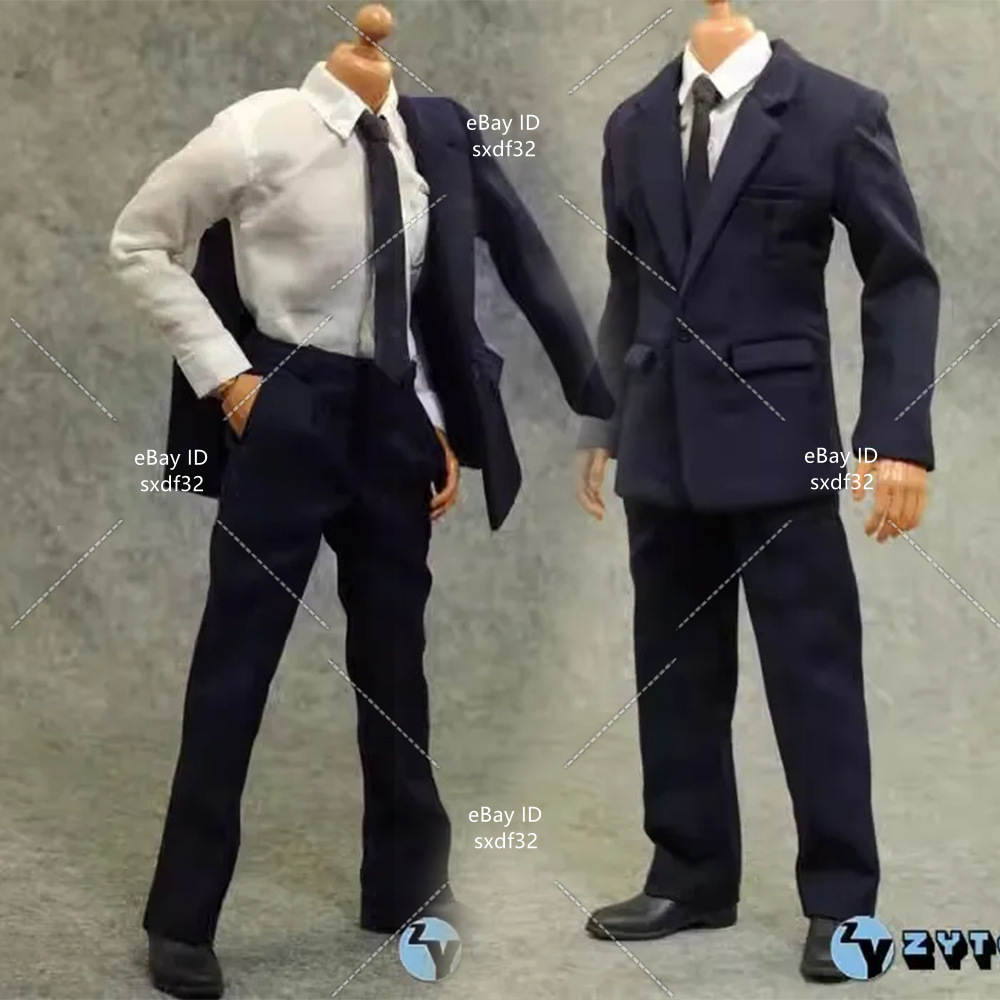 Man グッズたち ZYTOYS ZY5052 1/6 Male Soldier Navy blue suit Shirt Tie Clothes