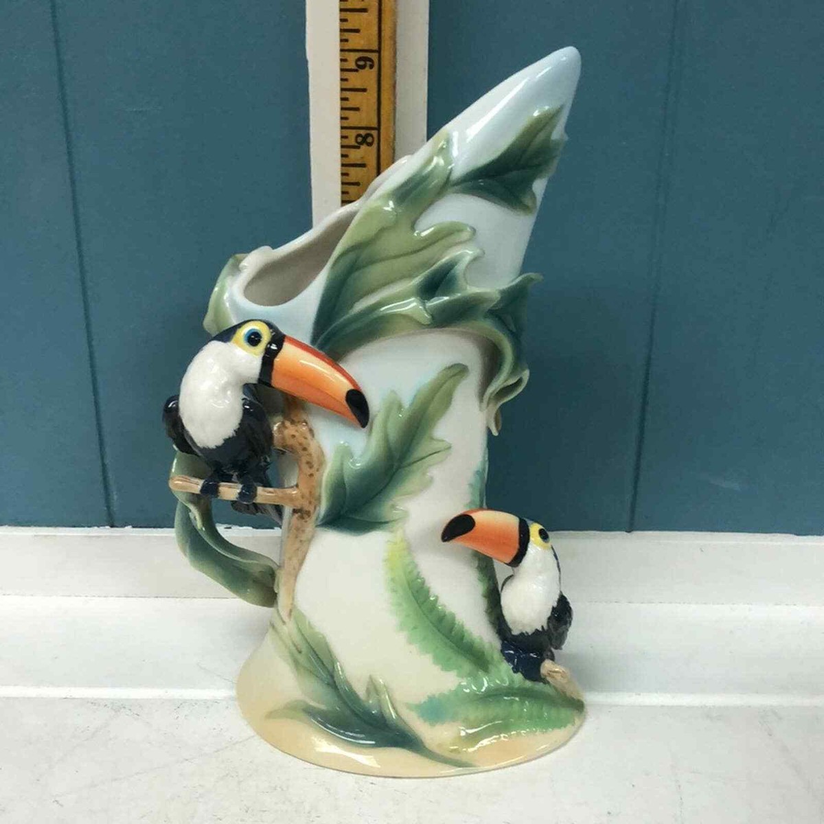 Franz 置物 Franz Toucan Tucan Paradise Calls 3D 9” Vase Tropical Rainforest