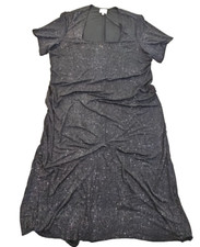 Delta Burke Collection Glitter Maxi Dress Women's Size 4X Black Cap Sleeve EUC