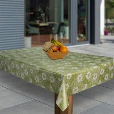 Wachstuch-Tischdecken Margeriten Grün Weiß Blumen rechteckig