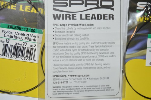 3 packs spro premium nylon coated wire leader 12" 20lb ball bearing swivel pike - Picture 3 of 3