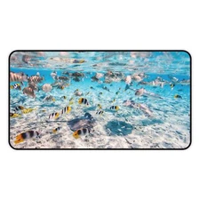 Tropical fish Desk Pad Protector, Desk Mat, Laptop Desk Pad, Computer Desk Mat