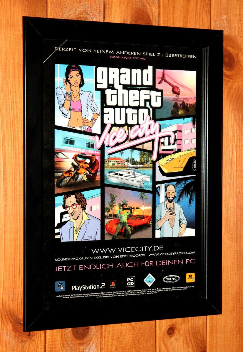 Grand Theft Auto Vice City GTA PS2 Xbox Vintage Small Promo Poster